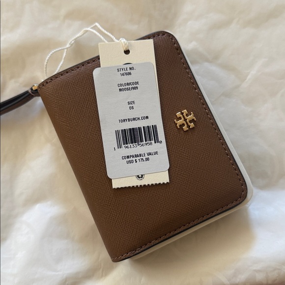 NWT , tory burch Emerson mini wallet brown - Picture 10 of 10